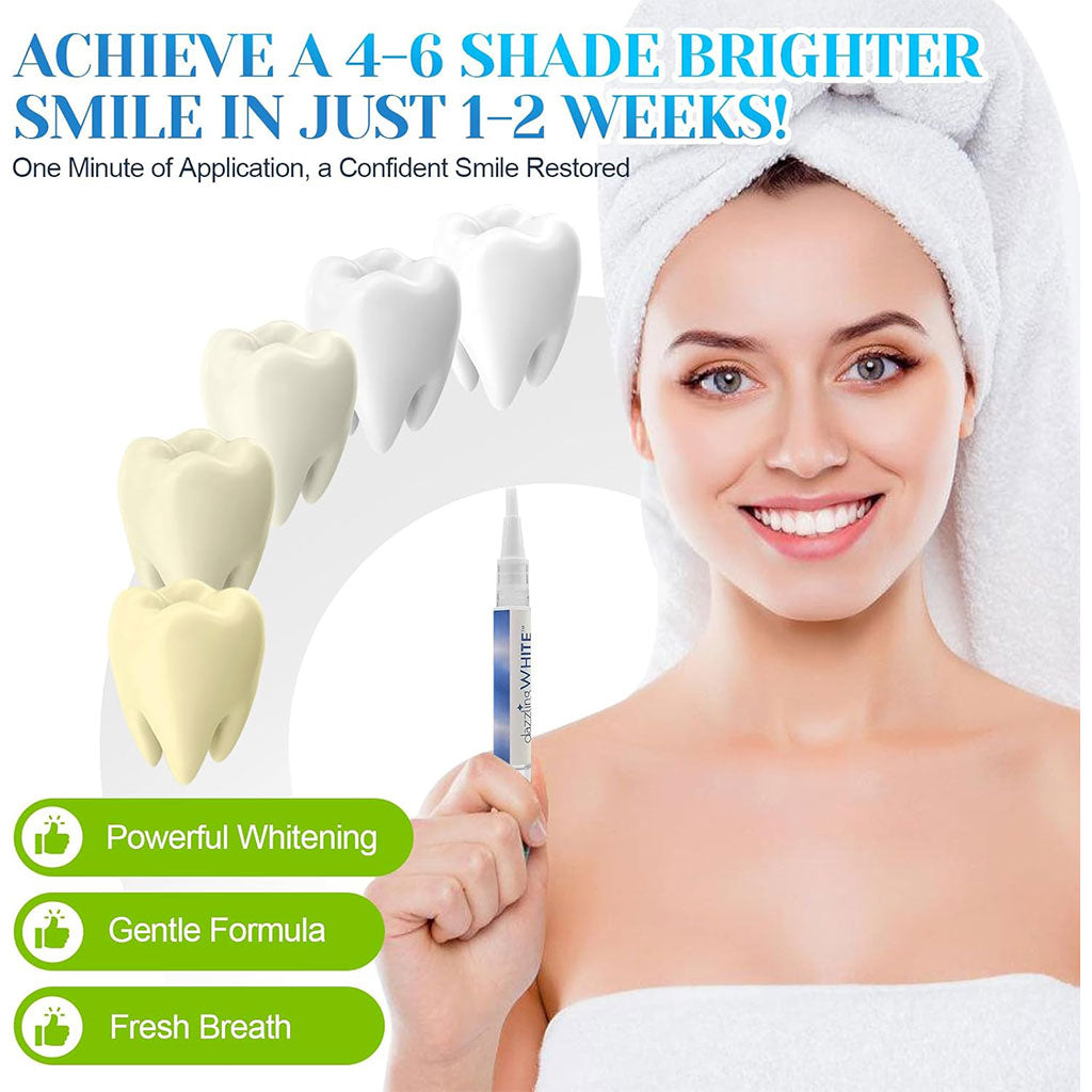 Stylo blanchissant pour les dents en 2 parties avec applicateur doux