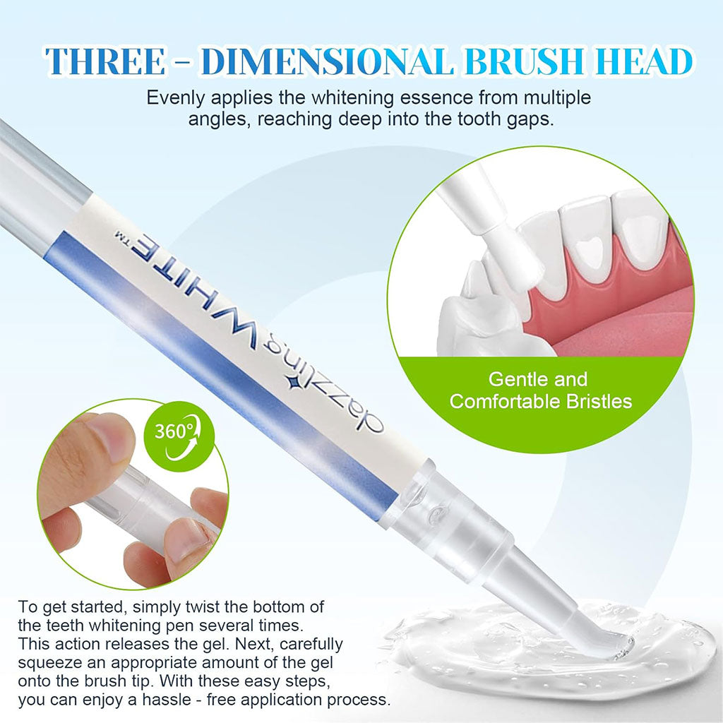 Stylo blanchissant pour les dents en 2 parties avec applicateur doux